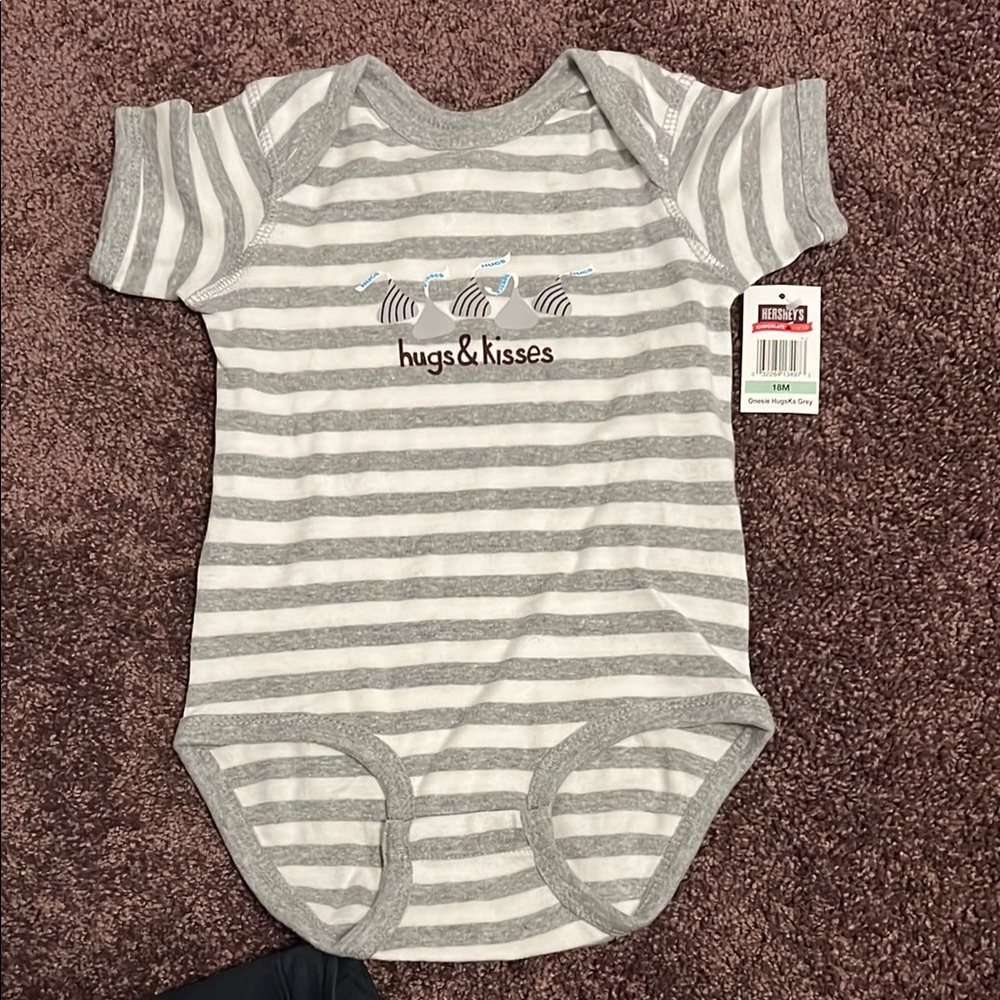 Gray Striped Baby Onesie